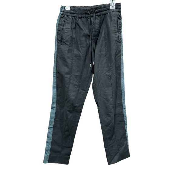 Kenzo Pants Men 27 waist Black Green Strip Pull On Draw String - Picture 1 of 15
